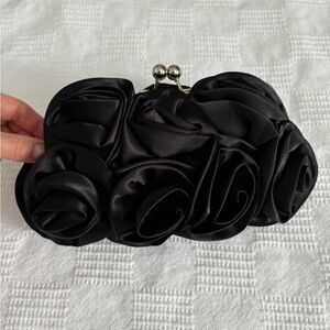 Elegant Black Rose Clutch